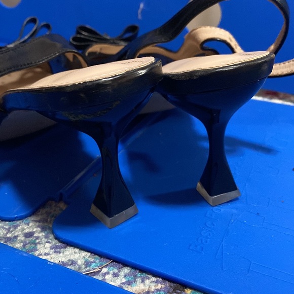 Black Mesh Closed Toe Back Strap Heels - Picture 9 of 9